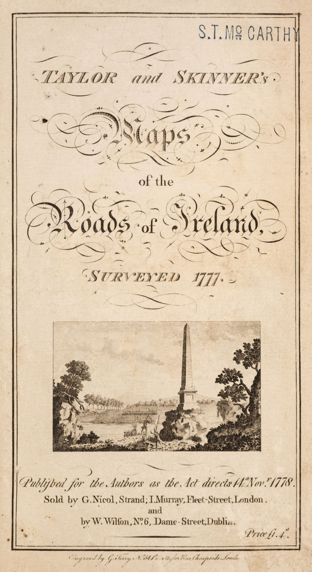 Taylor (George) & Skinner (Andrew). Maps of the Roads of Ireland, London: For the Author, 1778
