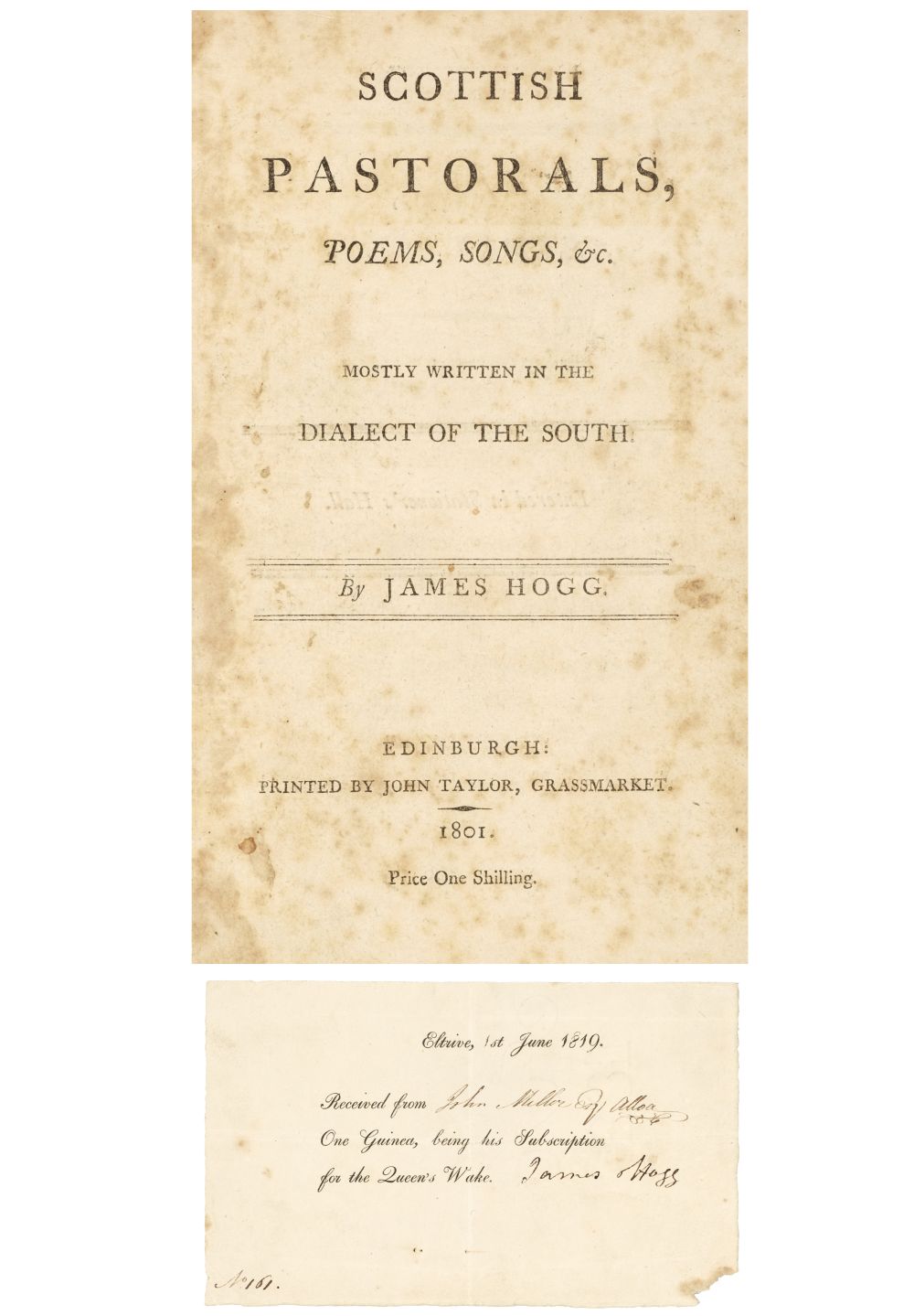 Hogg (James). Scottish Pastorals, Poems, Songs &c., 1801