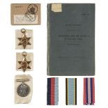 617 Squadron. WWII Medals to 617 Squadron casualty, the logbook signed by Guy Gibson