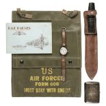 Wristwatch. WWI period Officer's watch and other items