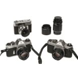 Pentax. Selection of Pentax camera equipment (Spotmatic, K1000 & several lenses) plus other items