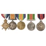 WWI Medals. A group of five to Trooper W.H. Graham, Life Guards