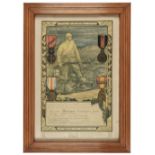 French and Belgian Medals. WWI framed groups