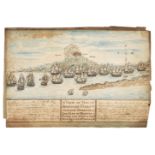 Maritime Watercolour. A Distant View of Strombolo (sic)..., 1798