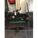 Guillotine. A cast iron bench guillotine by Dawson Payne & Lockett Ltd.