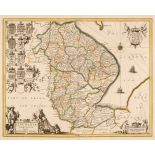 Lincolnshire. Jansson (Jan), Lincolnia Comitatus Anglis Lyncolne Shire, Amsterdam circa 1680