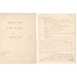 Drinkwater (John, 1882-1937). Autograph Manuscript Signed of play Laying the Devil