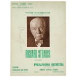 Strauss (Richard, 1864-1949). Programme Signed, [1947]