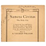Vaughan Williams (Ralph, 1872-1958). Vocal score of Sancta Civitas, circa 1929