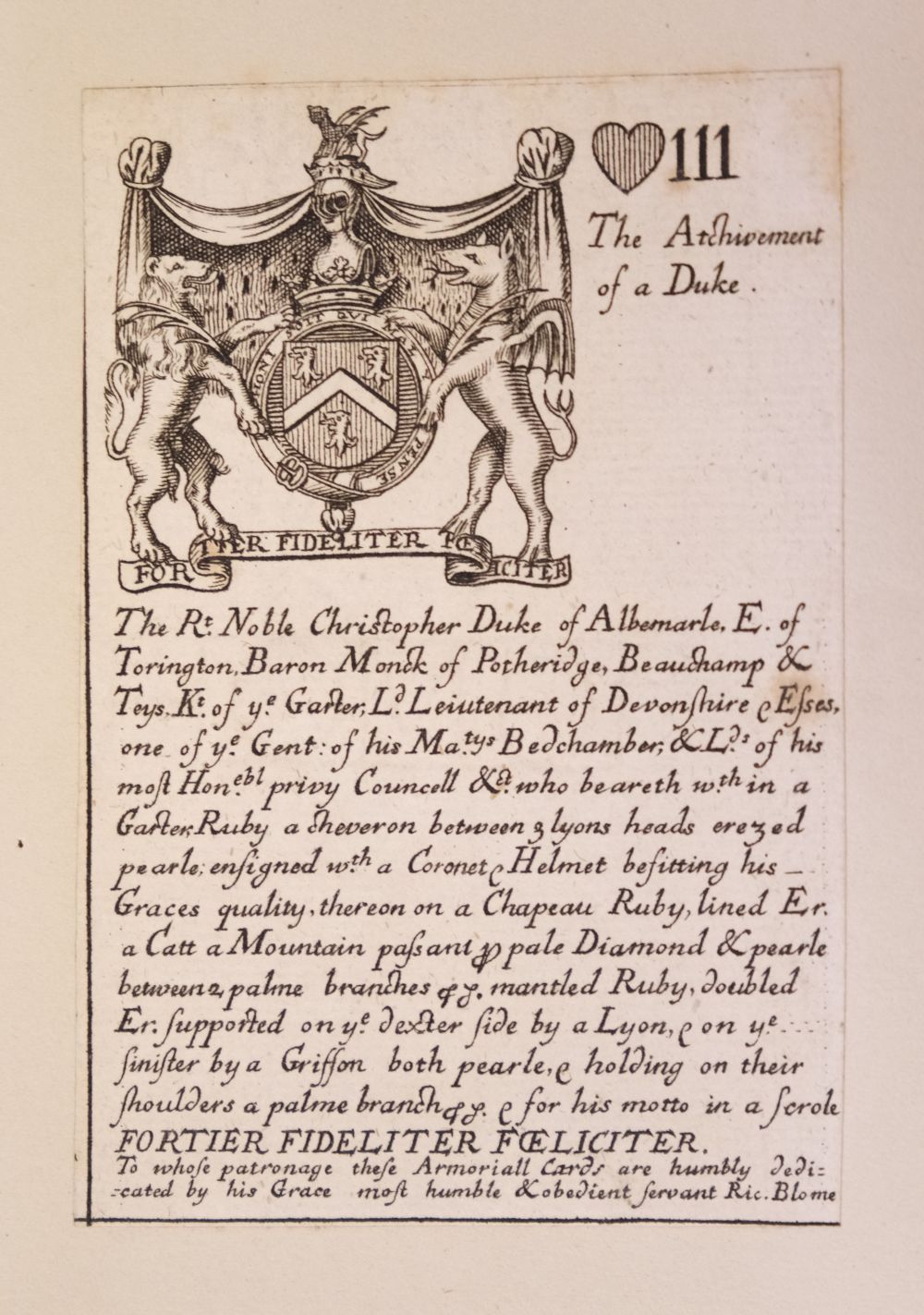 Blome (Richard). Armoriall Cards, [1675] - Image 48 of 58