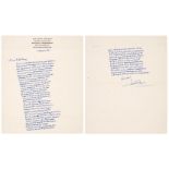 Gielgud (John, 1904-2000). Autograph Letter Signed, 11 October 1986