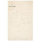 Hugo (Victor, 1802-1885). Autograph Letter Signed, ‘Victor Hugo’
