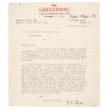 Eliot (Thomas Stearns, 1888-1967). Typewritten Letter Signed, ’T S Eliot’