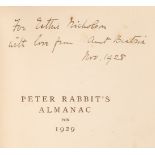 Potter (Beatrix). Peter Rabbit's Almanac for 1929, [1928], inscribed by the author