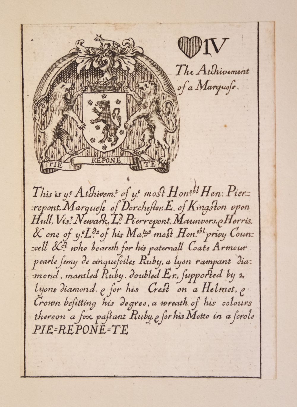 Blome (Richard). Armoriall Cards, [1675] - Image 49 of 58