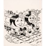 Marwood (Timothy, 1954-2008). Five drawings of Thomas the Tank Engine and friends