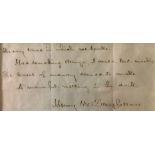 Longfellow (Henry Wadsworth, 1807-1882). Autograph Quotation Signed, ‘Henry W. Longfellow’