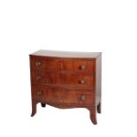 A REGENCY MAHOGANY BOW FRONTED CHEST OF DRAWERS,