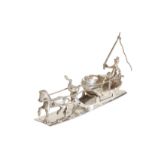 A DUTCH SILVER MINIATURE SLEIGH