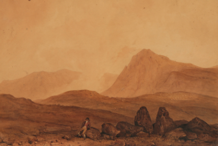 ENGLISH SCHOOL, 19TH CENTURY A mountainous landscape with figure to the foreground