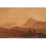 ENGLISH SCHOOL, 19TH CENTURY A mountainous landscape with figure to the foreground
