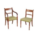 A SET OF EIGHT REGENCY MAHOGANY DINING CHAIRS,