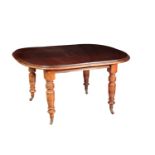 A VICTORIAN MAHOGANY EXTENDING DINING TABLE,