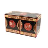 THREE TOLE PAINTE TEA OR COFFEE CHESTS DECORATED FOR DOUWE EGBERTS,