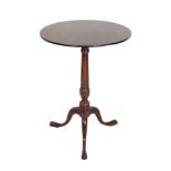 A GEORGE II MAHOGANY AND FRUITWOOD CIRCULAR OCCASIONAL TABLE,