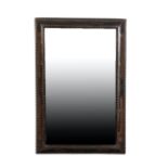 A GEORGE I JAPANNED WOOD WALL MIRROR,