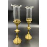 PAIR OF BRASS CANDLESTICKS