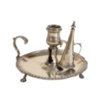 A GEORGE III SILVER CANDLE SNUFFER