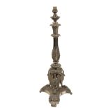 A GEORGE IV SILVERED BRONZE TABLE LAMP,