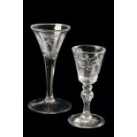 SMALL SAXONY WINE GOBLET, 18TH CENTURY