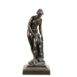 AFTER Ã‰TIENNE-MAURICE FALCONET, (FRENCH 1716 - 1791), 'BAIGNEUSE', A PATINATED BRONZE MODEL OF A MA