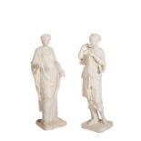 A PAIR OF PLASTER FIGURES OF THE CAPITOLINE FLORA AND THE DIANA OF GABII, IN THE MANNER OF HOPPER,