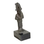 AN EGYPTIAN BRONZE MODEL OF OSIRIS,