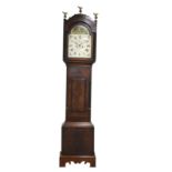 LATE GEORGE III MAHOGANY LONGCASE CLOCK