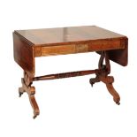 A GEORGE IV ROSEWOOD AND BRASS STRUNG SOFA TABLE,