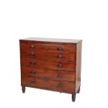 A GEORGE IV MAHOGANY SECRETAIRE CHEST OF DRAWERS,