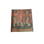 A CONTINENTAL WOVEN WALL HANGING IN EARLY RENAISSANCE STYLE,