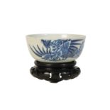 CHINESE BLUE & WHITE 'PHOENIX' BOWL, QING DYNASTY