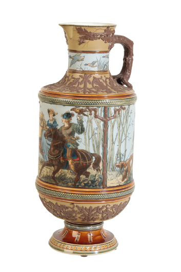 LARGE METTLACH EWER, LATE 19TH CENTURY