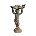 A LEAD FIGURAL GARDEN FOUNTAIN,