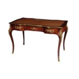 A KINGWOOD AND GILT BRONZE MOUNTED BUREAU PLAT, IN LOUIS XV STYLE,