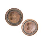 CHINARD & SON: A PAIR OF CIRCULAR PLASTER PORTRAIT PLAQUES