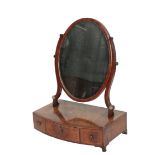 A GEORGE III MAHOGANY DRESSING TABLE MIRROR,