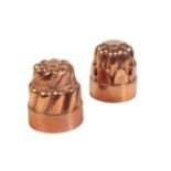 TWO SIMILAR VICTORIAN COPPER 'JELLY' MOULDS,