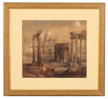 CONTINENTAL SCHOOL, 19TH CENTURY A view of the Roman Forum - Image 2 of 2