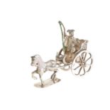 A DUTCH SILVER MINIATURE HORSE AND CART